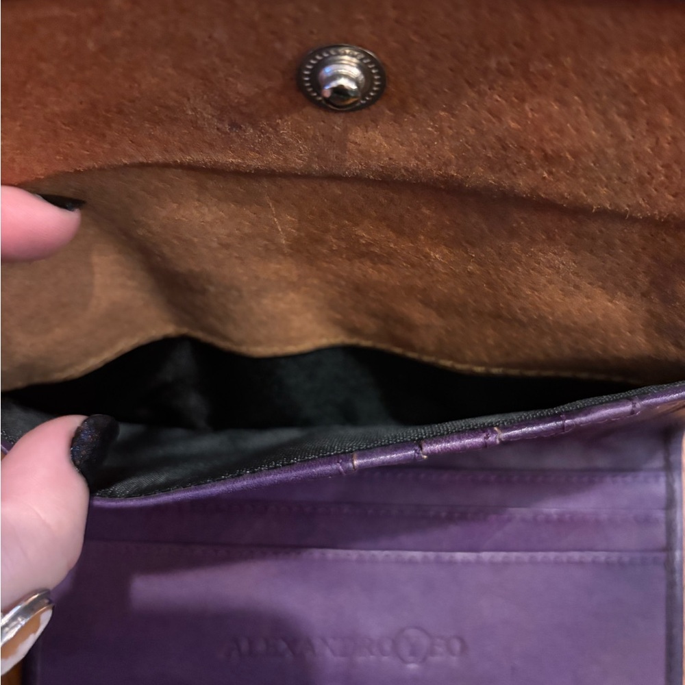 Purple Leather Clutch - Picture 6 of 7